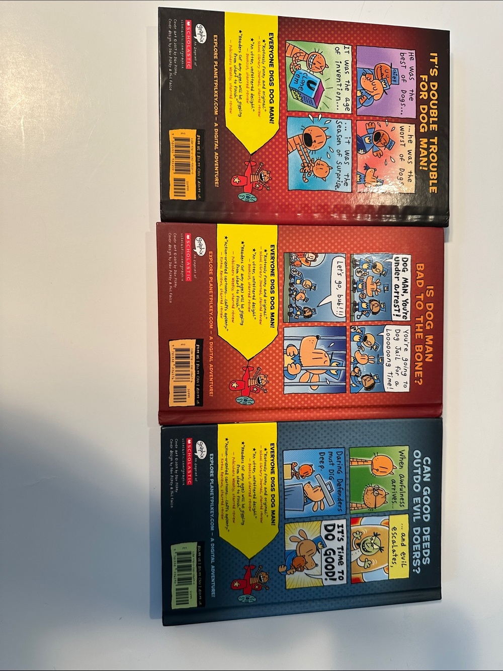 Dog Man Graphic Novel Book Bundle by - Red, Orange, Blue Covers - Picture 2 of 2